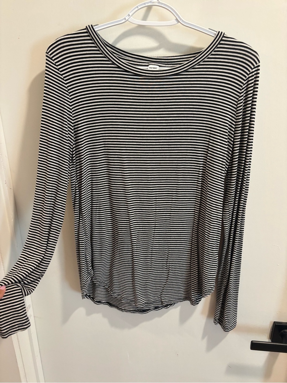 Striped Long-Sleeve Tee - Black and White